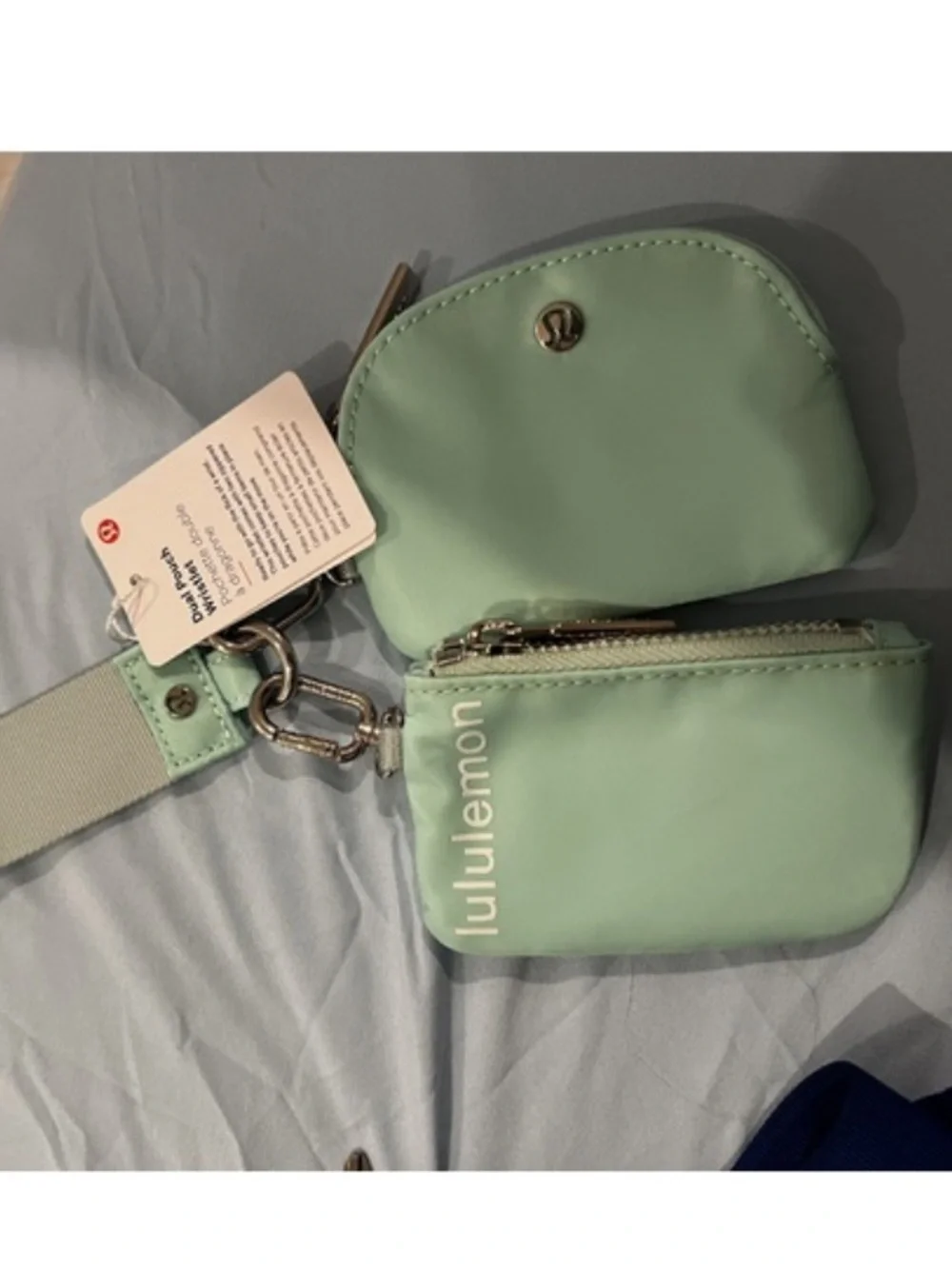 Lululemon athletica Dual Pouch Wristlet mint new purse wallet wristlet